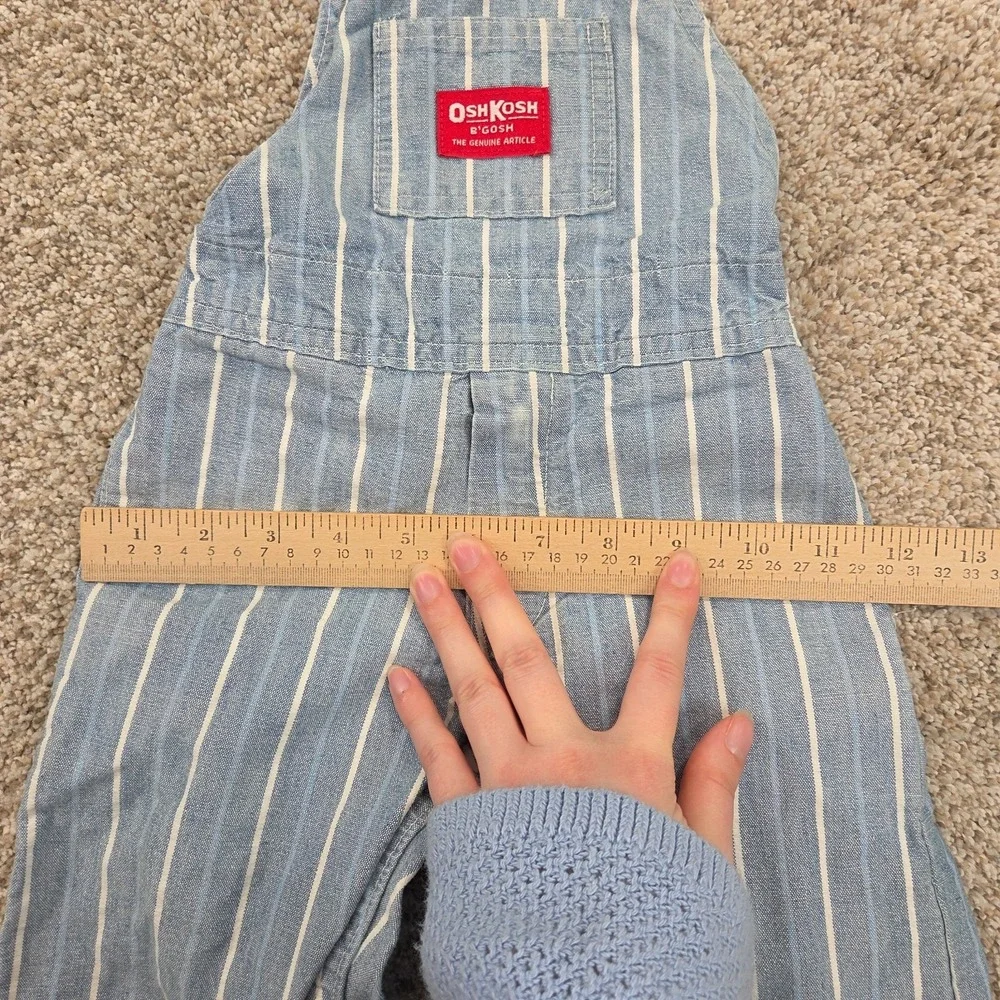 OshKosh B'Gosh vintage Pinstripe Stripe toddler overalls 2T Made In USA 80s 90s
